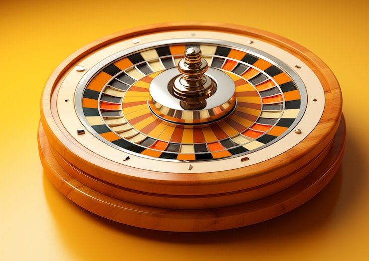 Meja Roulette dengan roda dan layout taruhan klasik